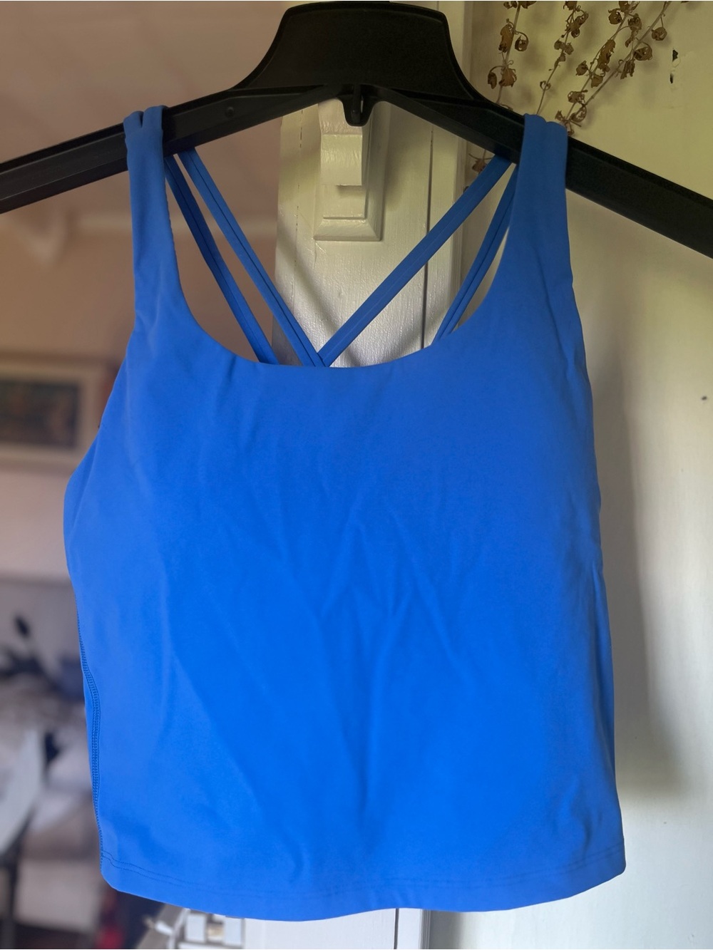 HeyNuts | Women's Blue Crisscrossing Back Athletic Top | Size Medium